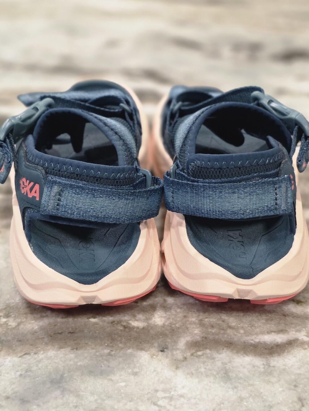 HOKA Infini Hike TC Vibram Hiking Sandals Womens 6.5 Blue Grapefruit Fit Like 7 - Picture 11 of 16